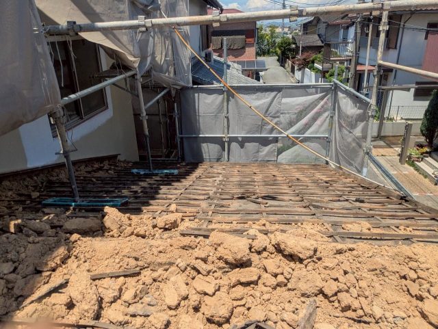 姫路市で土葺き瓦の撤去